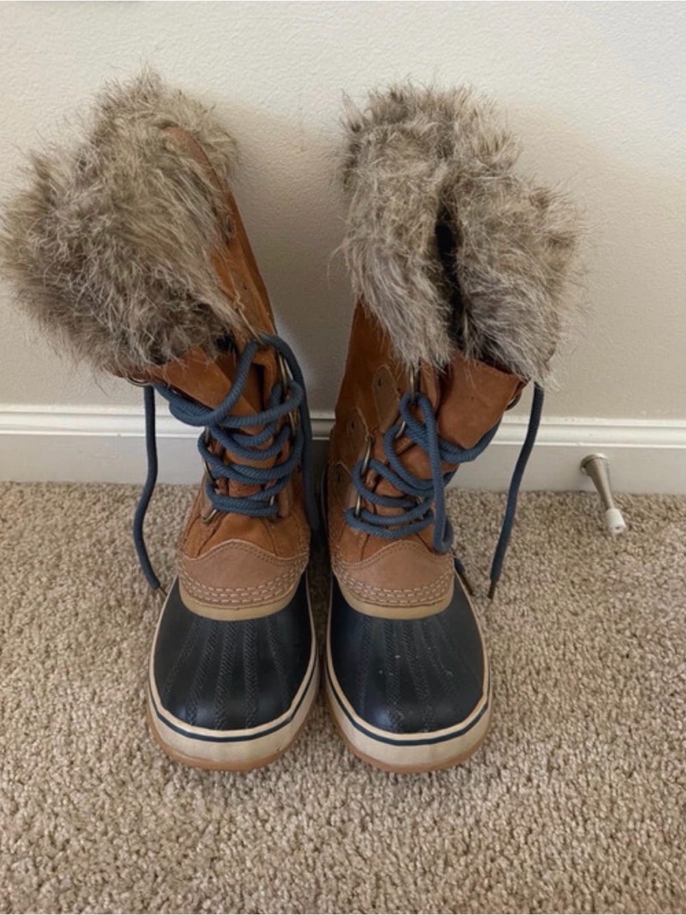 Sorel Women's Brown and Black Faux-Fur Winter Boots